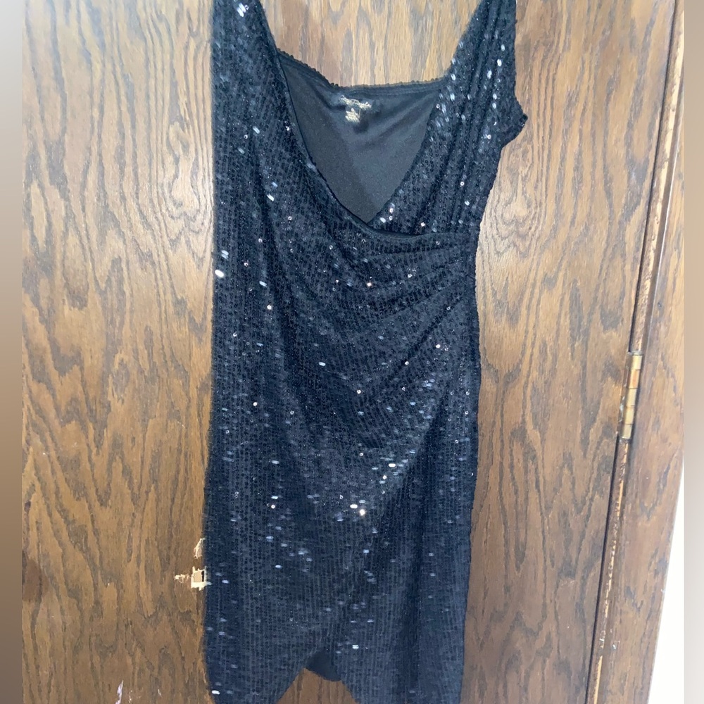 Black sequins formal dress